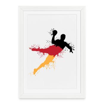 Handballer Handball Team Germany Symbol Logo - Framed poster (27 × 37 cm) - white - Front