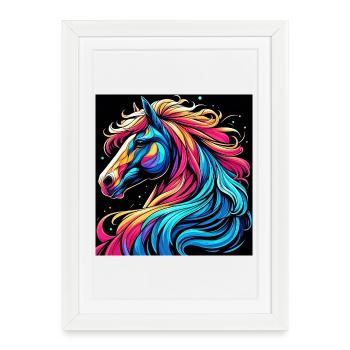 Horse - Framed poster (27 × 37 cm) - white - Front