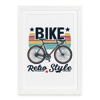 Design de vélo rétro avec des rayures vibrantes - Affiche encadrée (27 × 37 cm) - blanc - Devant