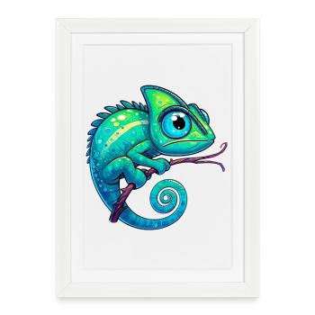 Chameleon - Framed poster (27 × 37 cm) - white - Front