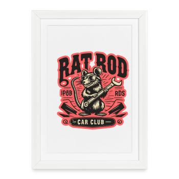 Ratsking Ratlook Shirt – Rustic Custom Style - Framed poster (27 × 37 cm) - white - Front