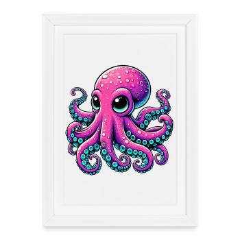 Octopus - Framed poster (27 × 37 cm) - white - Front