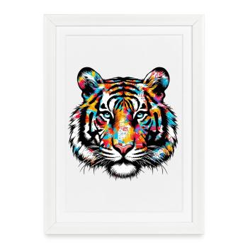 Tiger - Framed poster (27 × 37 cm) - white - Front