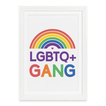 Mois de la fierté LGBTQ - LGBTQ+ Gang - Affiche encadrée (27 × 37 cm) - blanc - Devant
