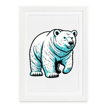 Ours blanc - Affiche encadrée (27 × 37 cm) - blanc - Devant