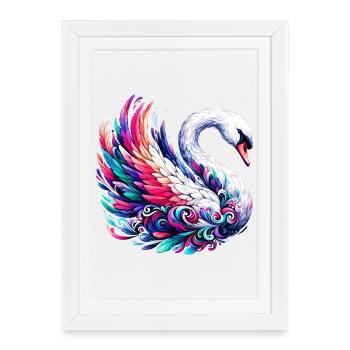 Cygne - Affiche encadrée (27 × 37 cm) - blanc - Devant