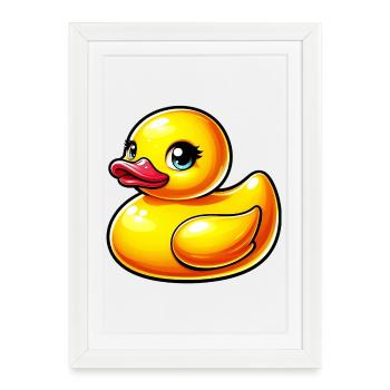 Caneton Canard Canard Canard - Affiche encadrée (27 × 37 cm) - blanc - Devant