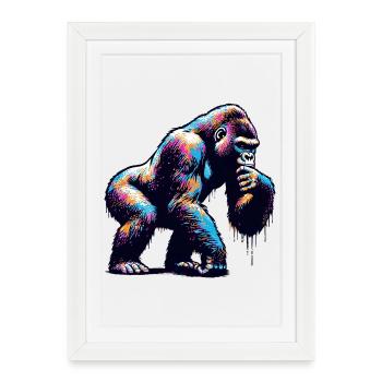 Gorilla - Framed poster (27 × 37 cm) - white - Front