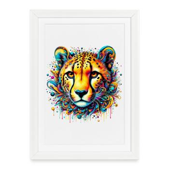 Guépard - Affiche encadrée (27 × 37 cm) - blanc - Devant