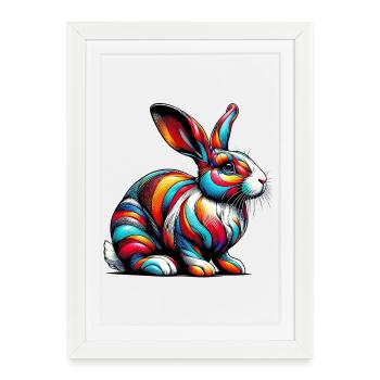 Rabbit - Framed poster (27 × 37 cm) - white - Front