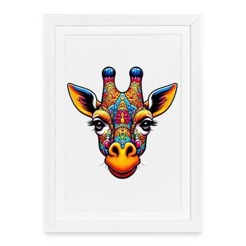 Girafe - Affiche encadrée (27 × 37 cm) - blanc - Devant