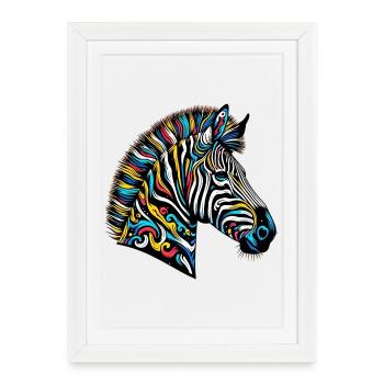Zebra - Framed poster (27 × 37 cm) - white - Front