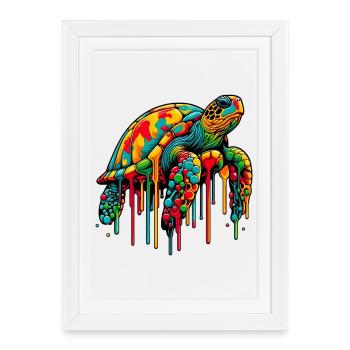 Turtle - Framed poster (27 × 37 cm) - white - Front