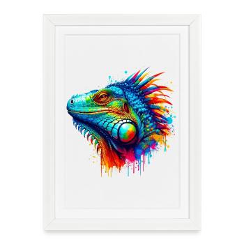 Iguane - Affiche encadrée (27 × 37 cm) - blanc - Devant