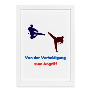 From defense to attack - Framed poster (27 × 37 cm) - white - Front