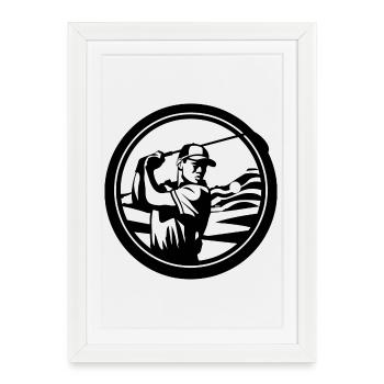 Golfeur - Affiche encadrée (27 × 37 cm) - blanc - Devant