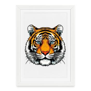 Tiger - Framed poster (27 × 37 cm) - white - Front