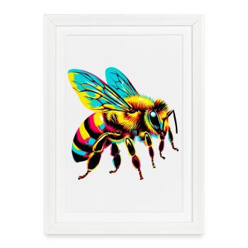Abeille - Affiche encadrée (27 × 37 cm) - blanc - Devant
