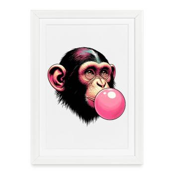 Monkey - Framed poster (27 × 37 cm) - white - Front