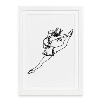 Cheerleader Drawing - Framed poster (27 × 37 cm) - white - Front