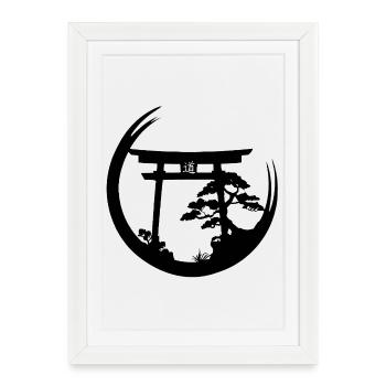 Japanese atmosphere (black) - Framed poster (27 × 37 cm) - white - Front