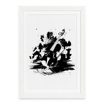 Violon - Affiche encadrée (27 × 37 cm) - blanc - Devant