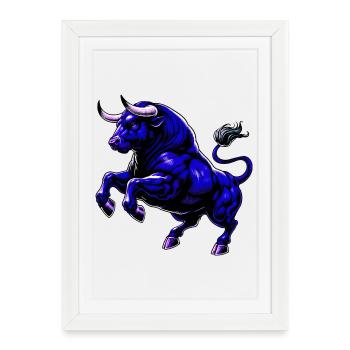 Taureau - Affiche encadrée (27 × 37 cm) - blanc - Devant