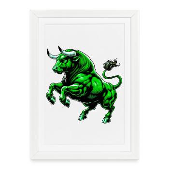 Taureau - Affiche encadrée (27 × 37 cm) - blanc - Devant