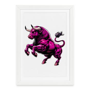 Bull - Framed poster (27 × 37 cm) - white - Front