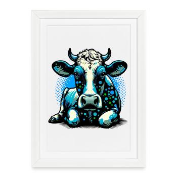 Vache - Affiche encadrée (27 × 37 cm) - blanc - Devant