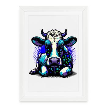 Vache - Affiche encadrée (27 × 37 cm) - blanc - Devant