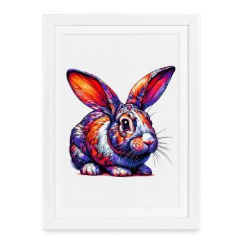 Rabbit - Framed poster (27 × 37 cm) - white - Front