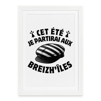 Bretagne, Breizh, je suis breton - Affiche encadrée (27 × 37 cm) - blanc - Devant