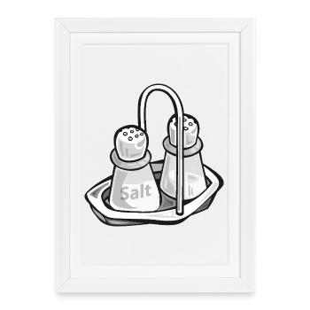 Salt Shakers | Salt shaker - Framed poster (27 × 37 cm) - white - Front