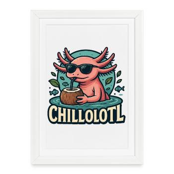 Chillolotl – Just dive in - Framed poster (27 × 37 cm) - white - Front