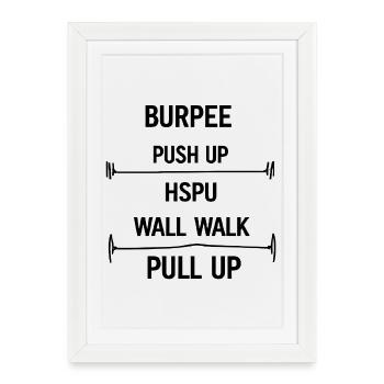 Burpees Fitness Movement - Framed poster (27 × 37 cm) - white - Front