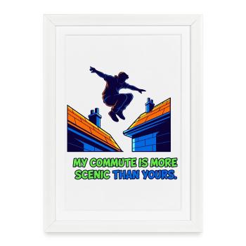 My Scenic Commute - Framed poster (27 × 37 cm) - white - Front