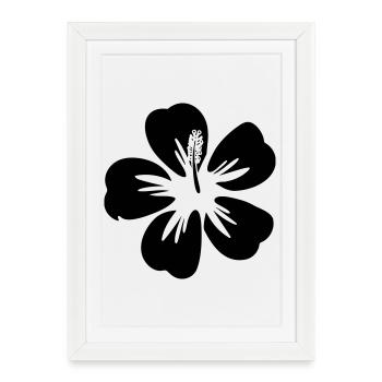 Hibiscus Flower Freely Selectable Color Tropics Graphic - Framed poster (27 × 37 cm) - white - Front
