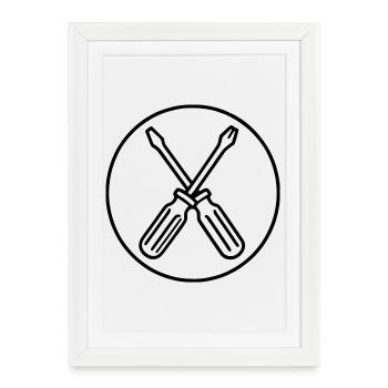 Tournevis - Affiche encadrée (27 × 37 cm) - blanc - Devant