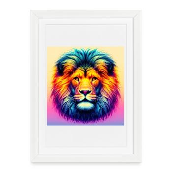 lion - Framed poster (27 × 37 cm) - white - Front