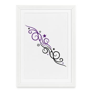 Étoile Ornement Tribal Design - Affiche encadrée (27 × 37 cm) - blanc - Devant