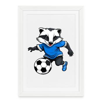 Football des blaireaux - Affiche encadrée (27 × 37 cm) - blanc - Devant