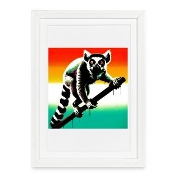 Lemur - Framed poster (27 × 37 cm) - white - Front