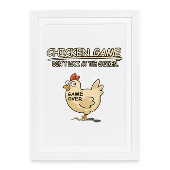 GAMER CHICKEN - Framed poster (27 × 37 cm) - white - Front