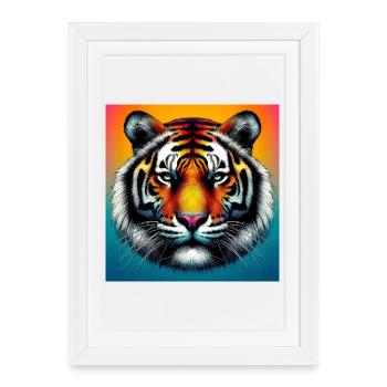 tiger - Framed poster (27 × 37 cm) - white - Front