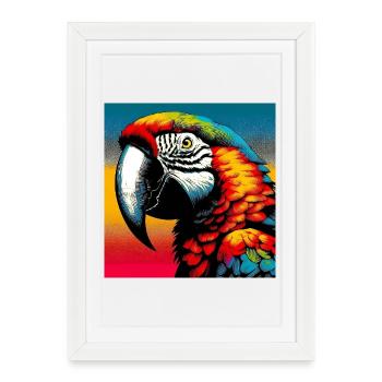 perroquet - Affiche encadrée (27 × 37 cm) - blanc - Devant