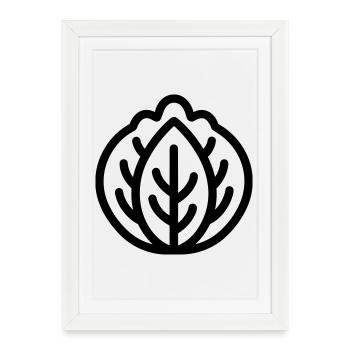 Chou - Affiche encadrée (27 × 37 cm) - blanc - Devant
