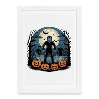 Zombie Halloween - Affiche encadrée (27 × 37 cm) - blanc - Devant