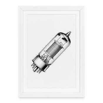 Tube EL34-transparent - Affiche encadrée (27 × 37 cm) - blanc - Devant