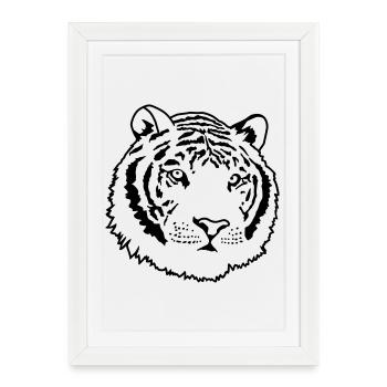 Strong Tiger in the Jungle – Wildcat Design - Framed poster (27 × 37 cm) - white - Front